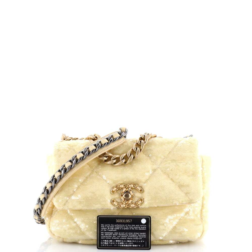 Chanel 19 Flap Bag Quilted Sequins #211363C49B - Picture 2 of 8